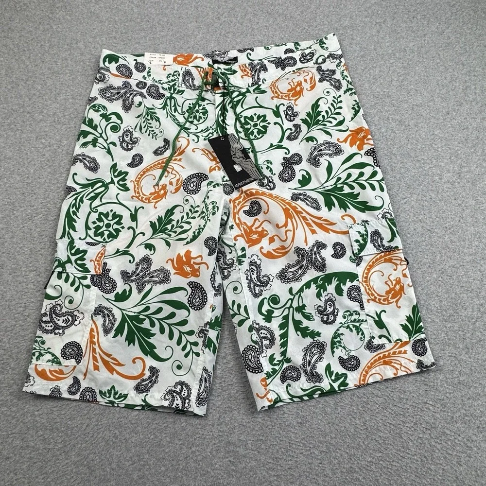 4FATHERZ Board Shorts Mens 3XL Summer Beach Swim Short Trunk Paisley Floral NWT